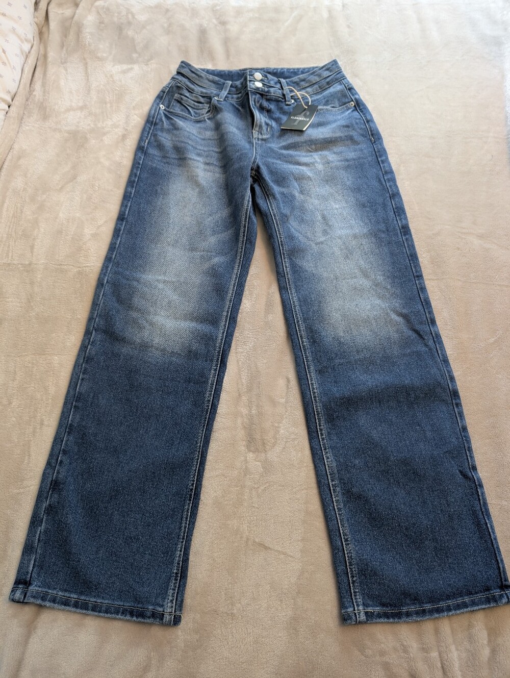 Flamingals Mid-rise Boyfriend Double Button Fly Jeans NWT Women's Medium - Picture 5 of 9